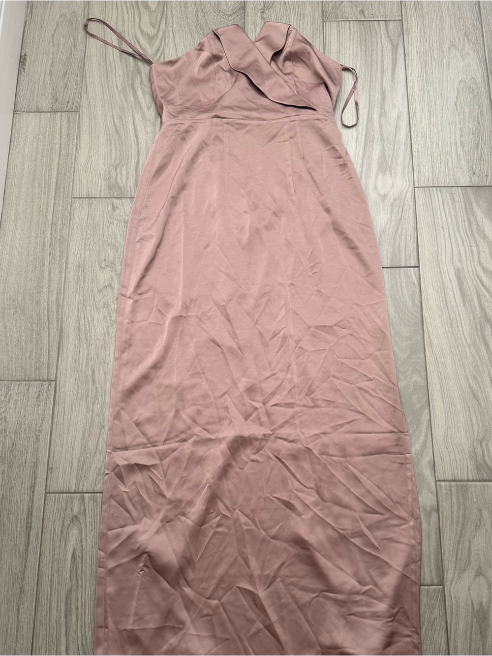 Champagne color Satin Maxi Slip Dress- ASHER LANE